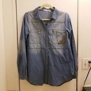 FINAL PRICE - The Clothing Company Size M Blue Jean Button down
